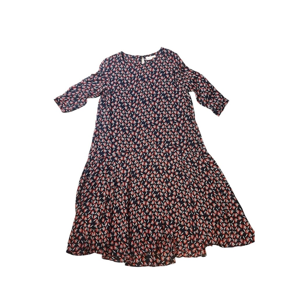 Anthropologie Anais Women’s Sz 14 Navy Marin Midi Dress‎